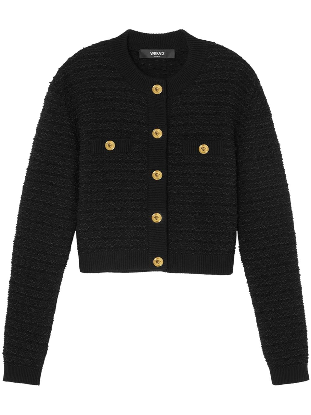 Versace Black Tweed Boucle Jacket