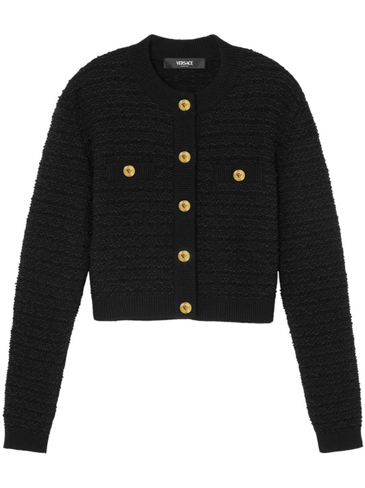 Versace Black Tweed Boucle Jacket