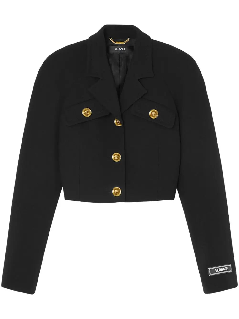 Versace Black Wool Cropped Jacket