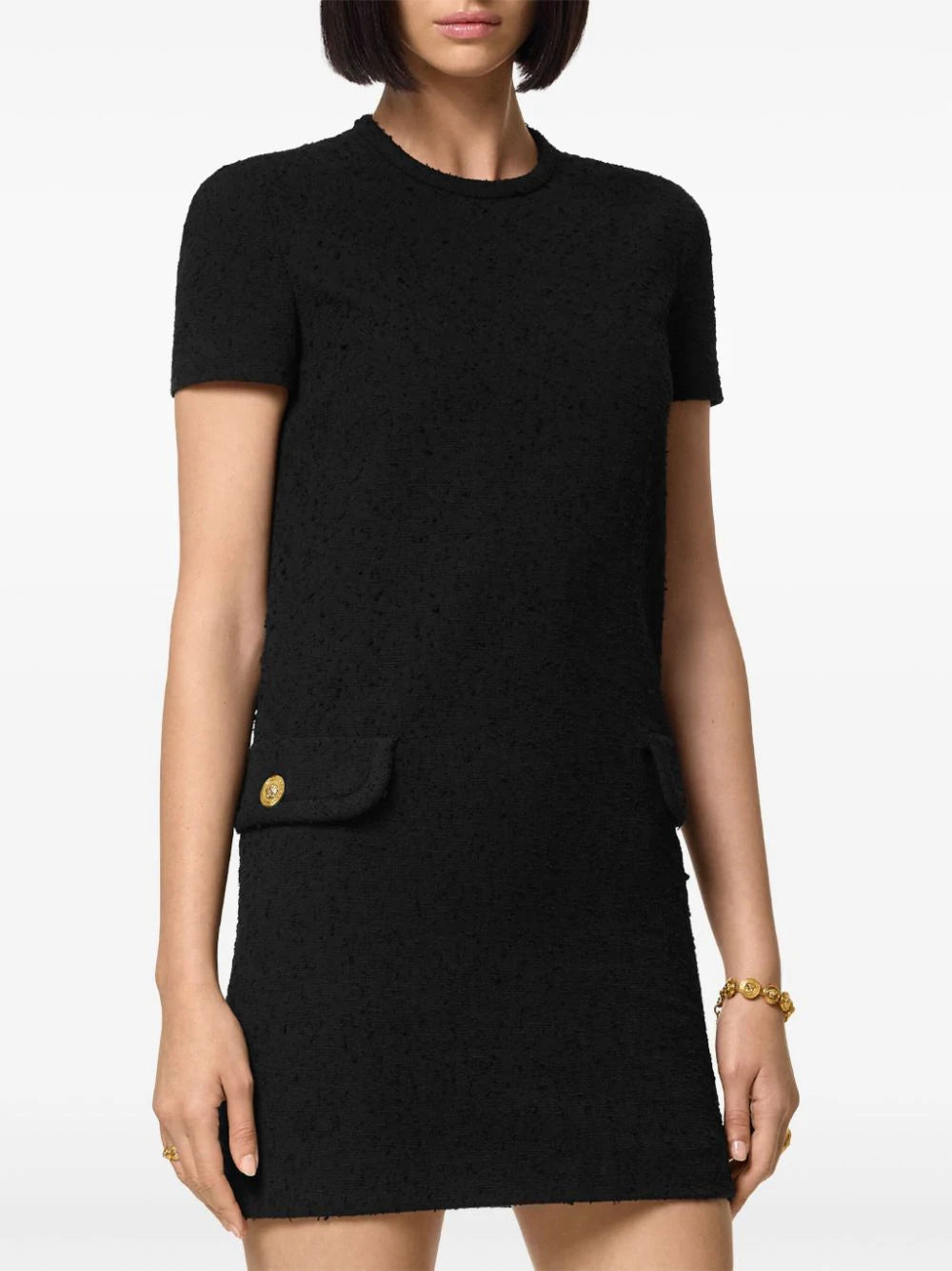 Versace Black Tweed Minidress