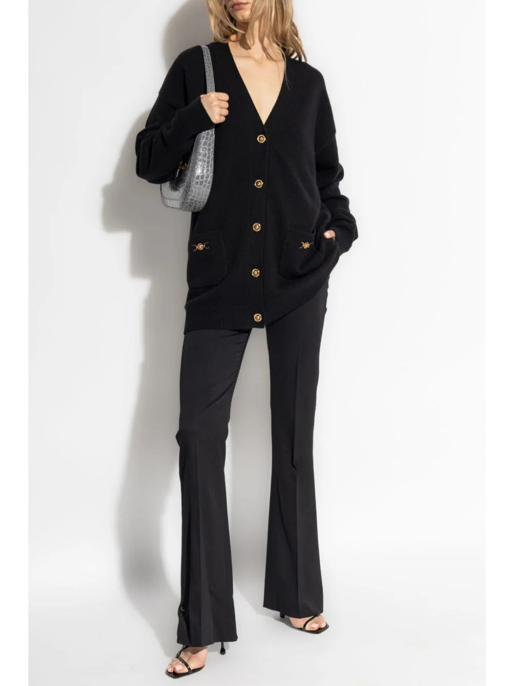 Versace Black Medusa Cashmere Cardigan