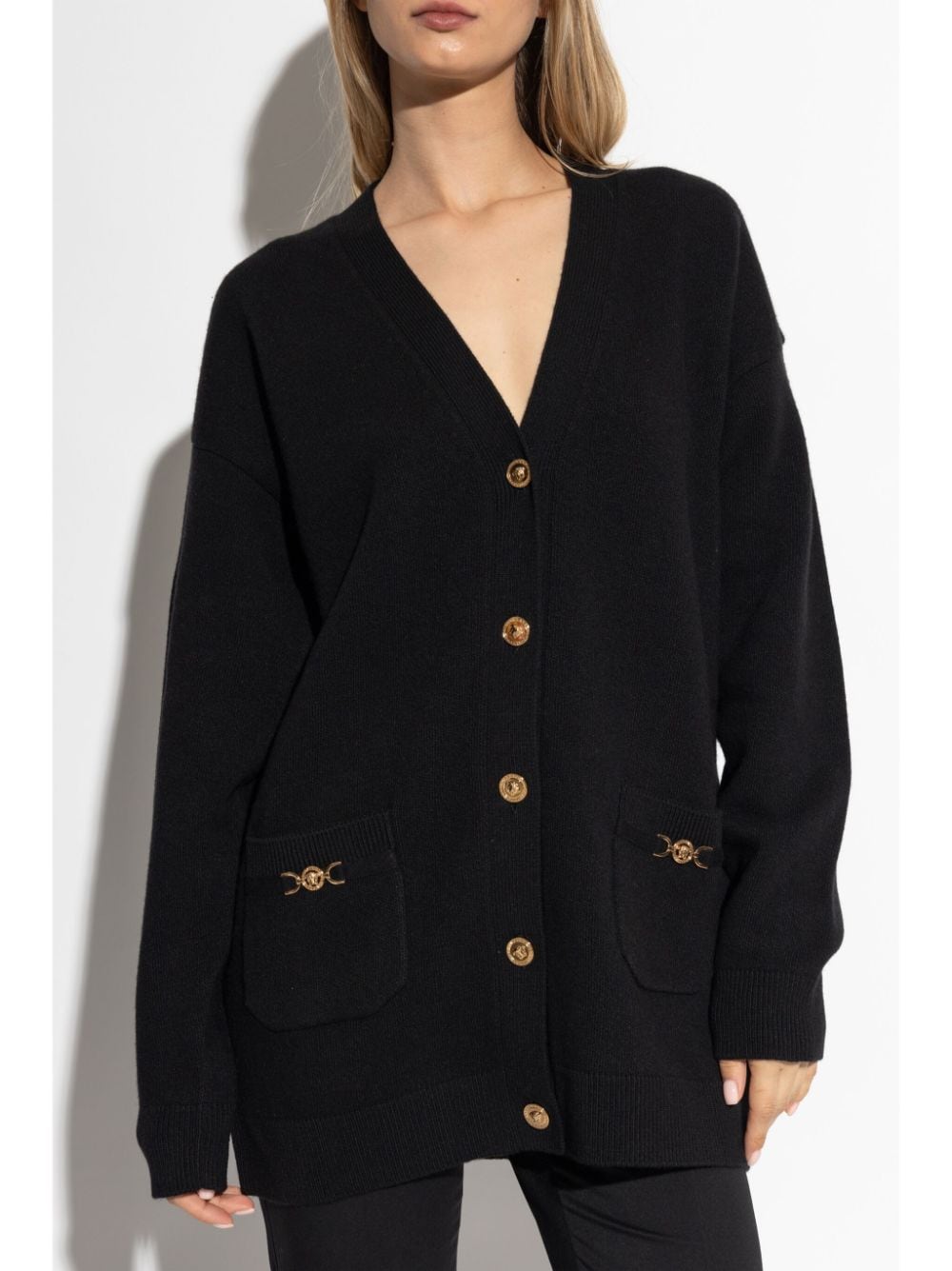 Versace Black Medusa Cashmere Cardigan