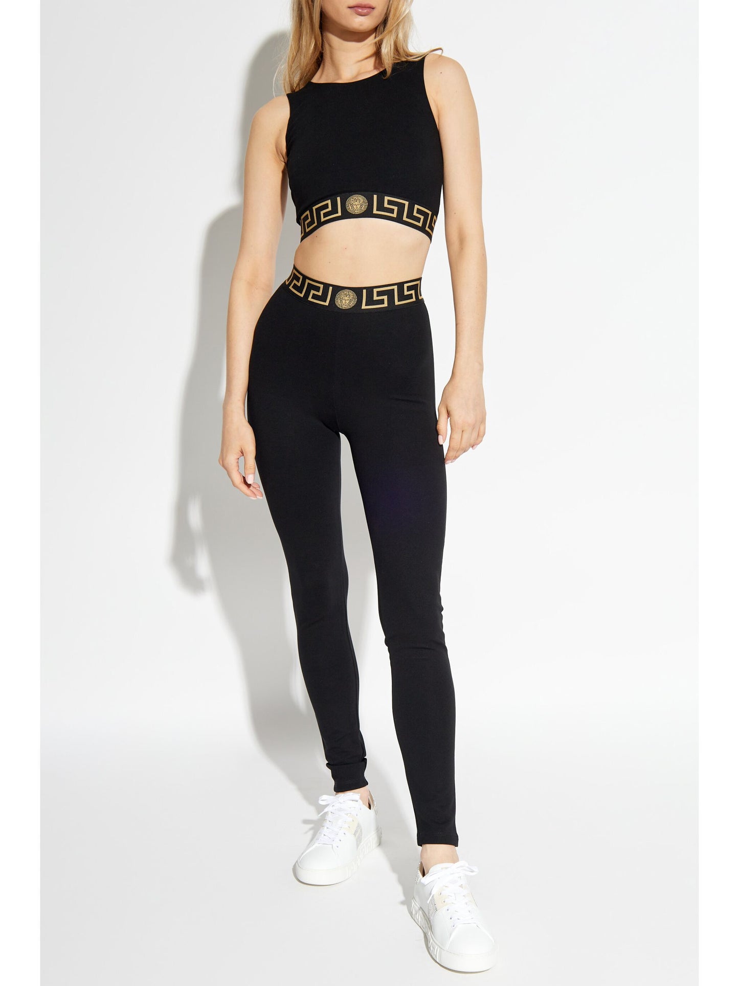 Versace Black Greek Key Leggings