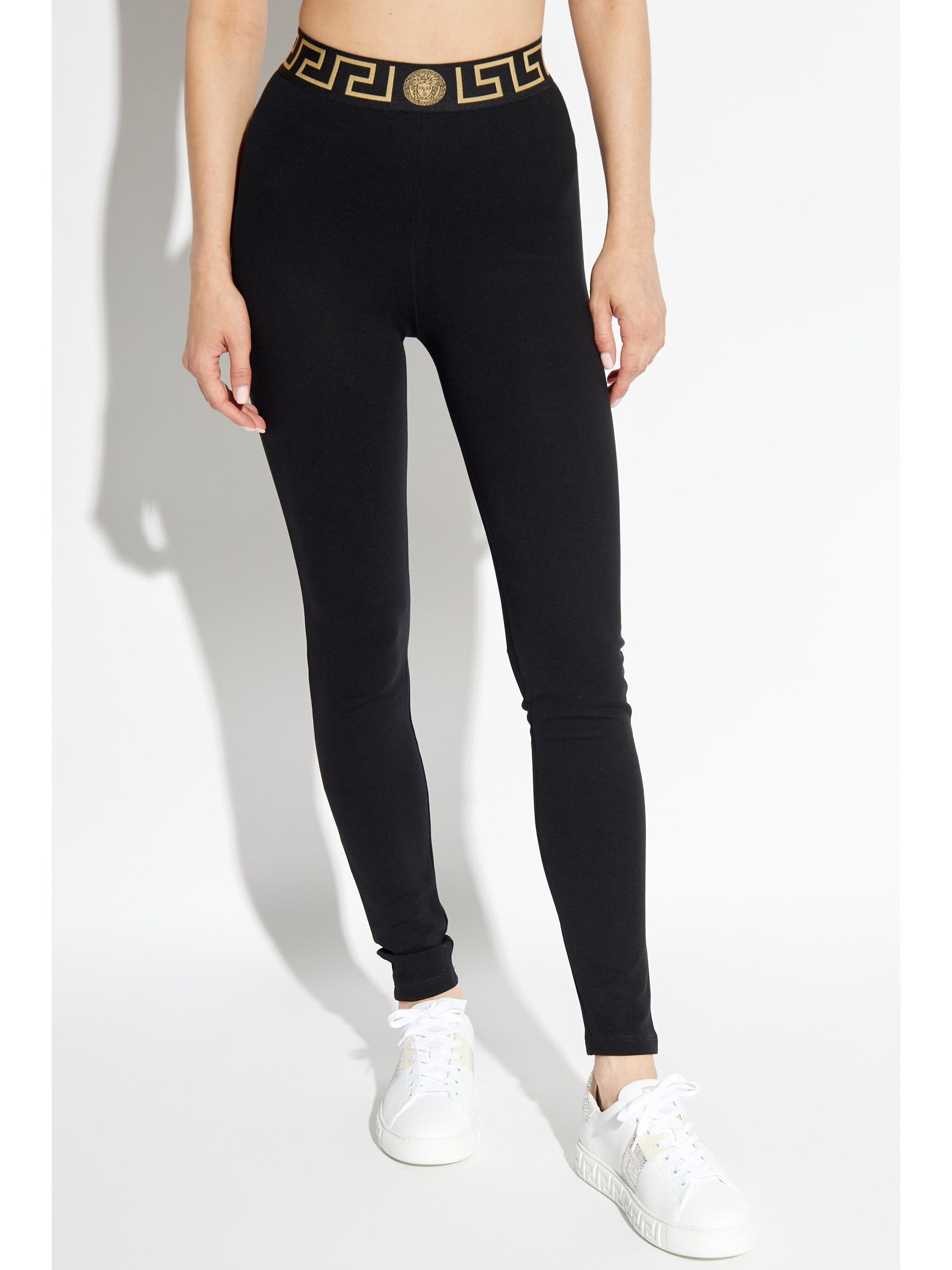 Versace Black Greek Key Leggings