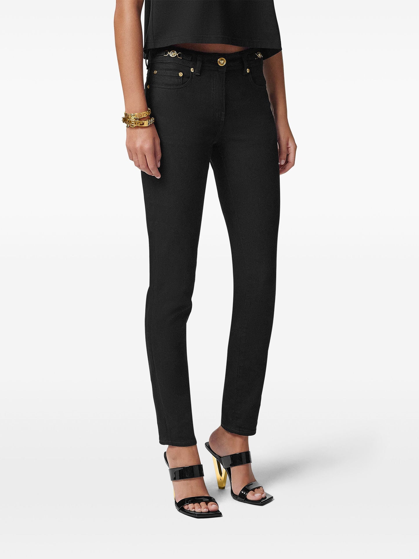 Versace Black Medusa '95 Skinny Jeans