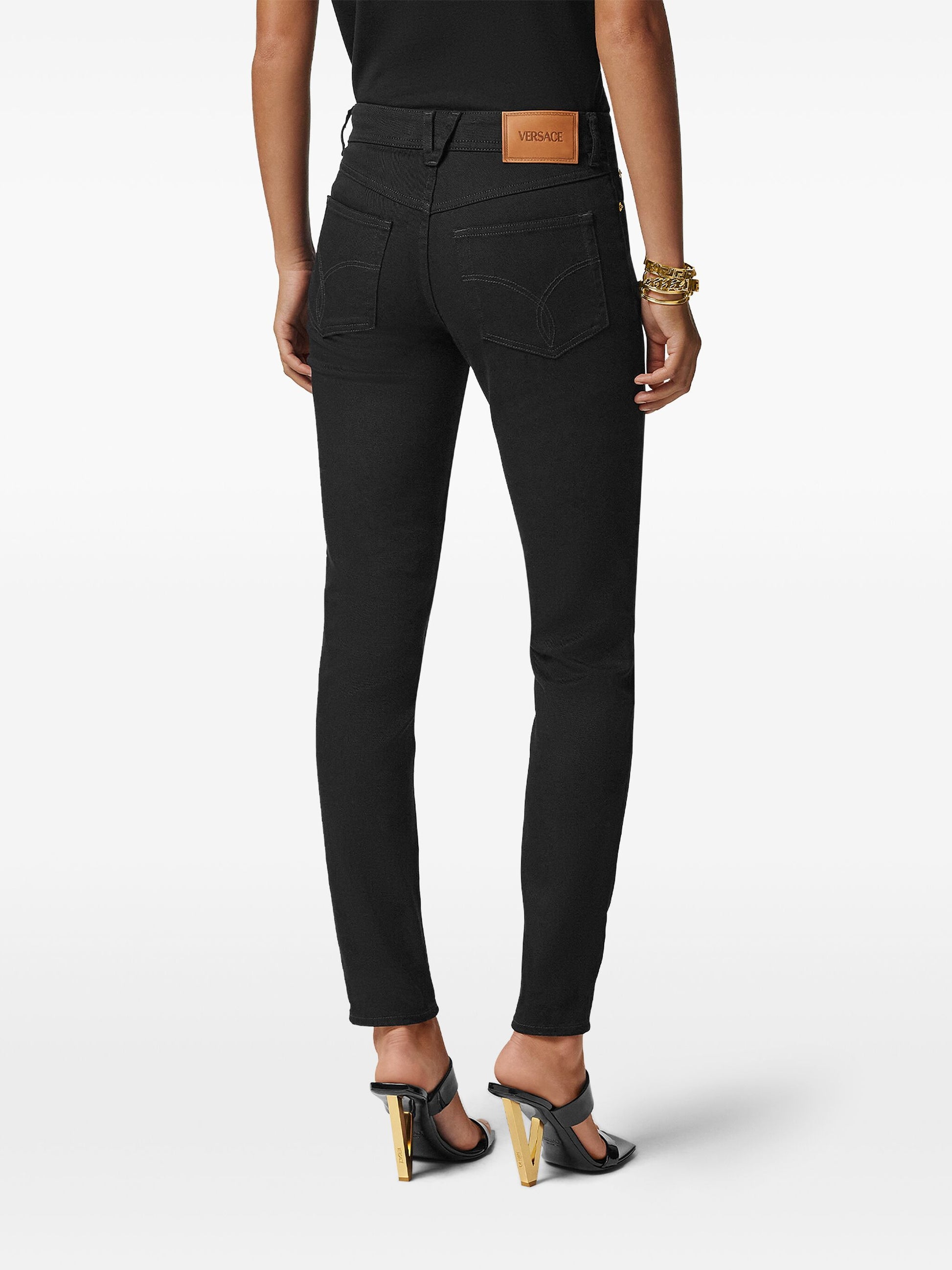 Versace Black Medusa '95 Skinny Jeans