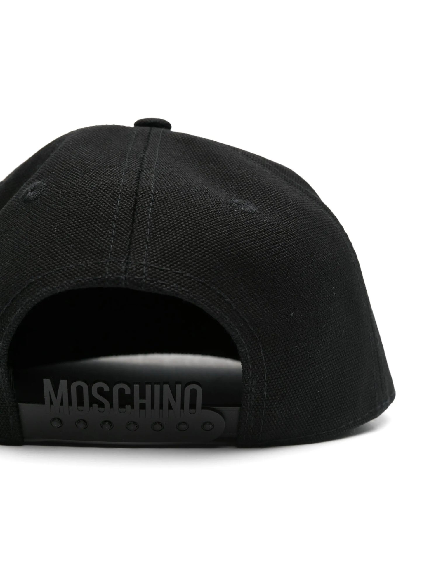 Moschino Black Canvas Logo Cap