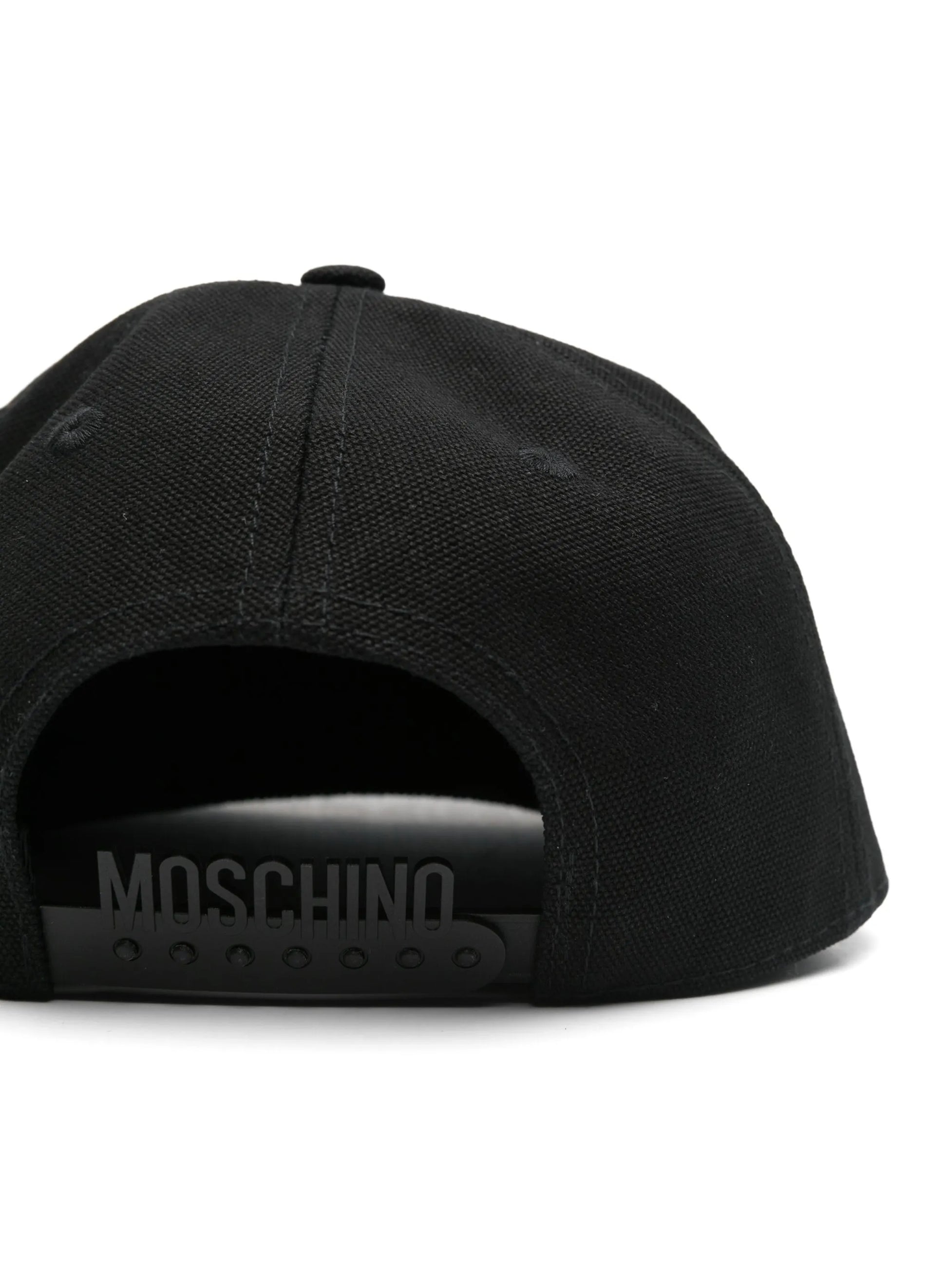 Moschino Black Canvas Logo Cap