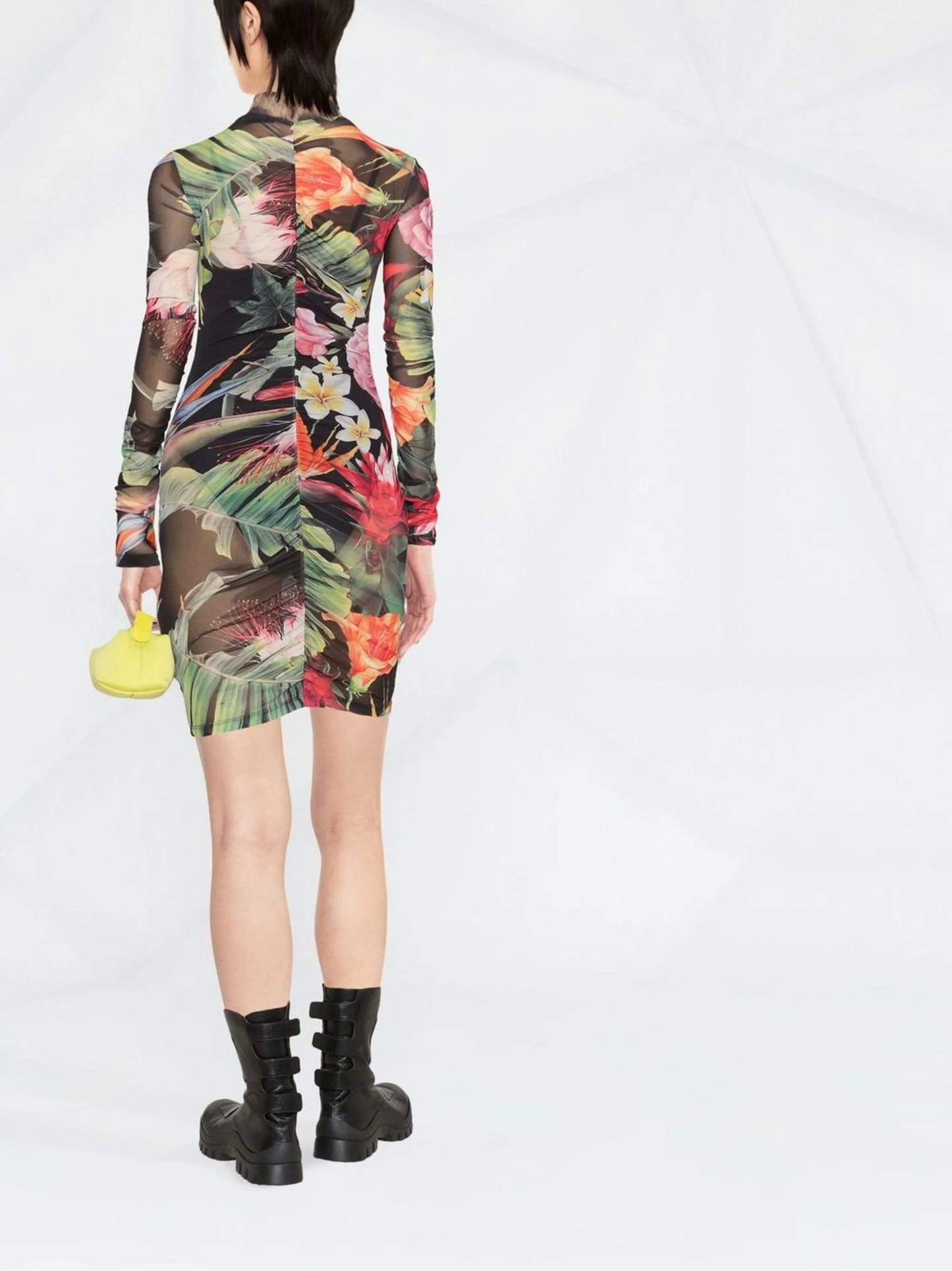 Philipp Plein Tropical Floral Rouched Dress