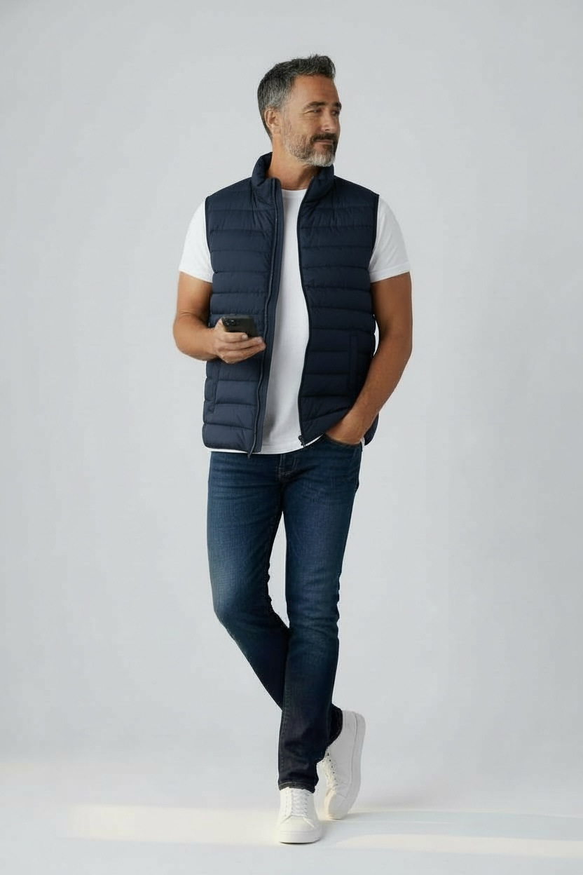 Fradi Navy Quilted Packable Vest