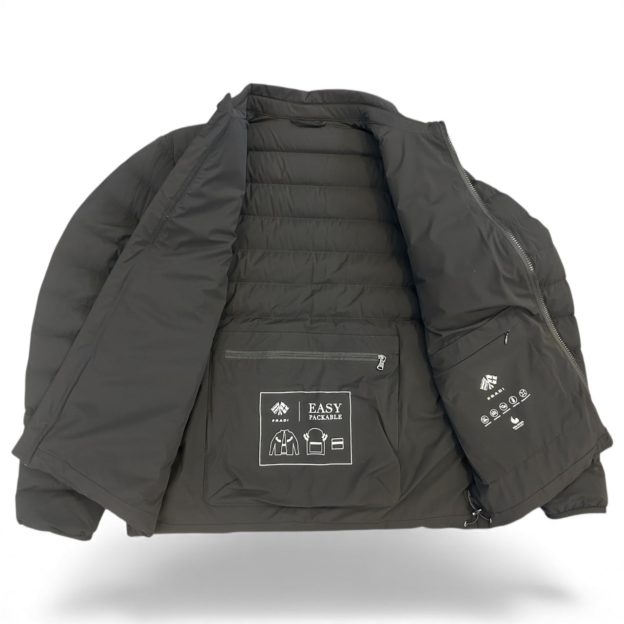 Fradi Black Quilted Packable Jacket