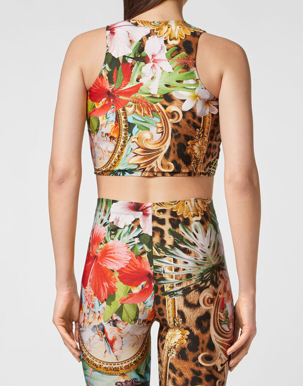 Philipp Plein Baroque Flowers Crop Top
