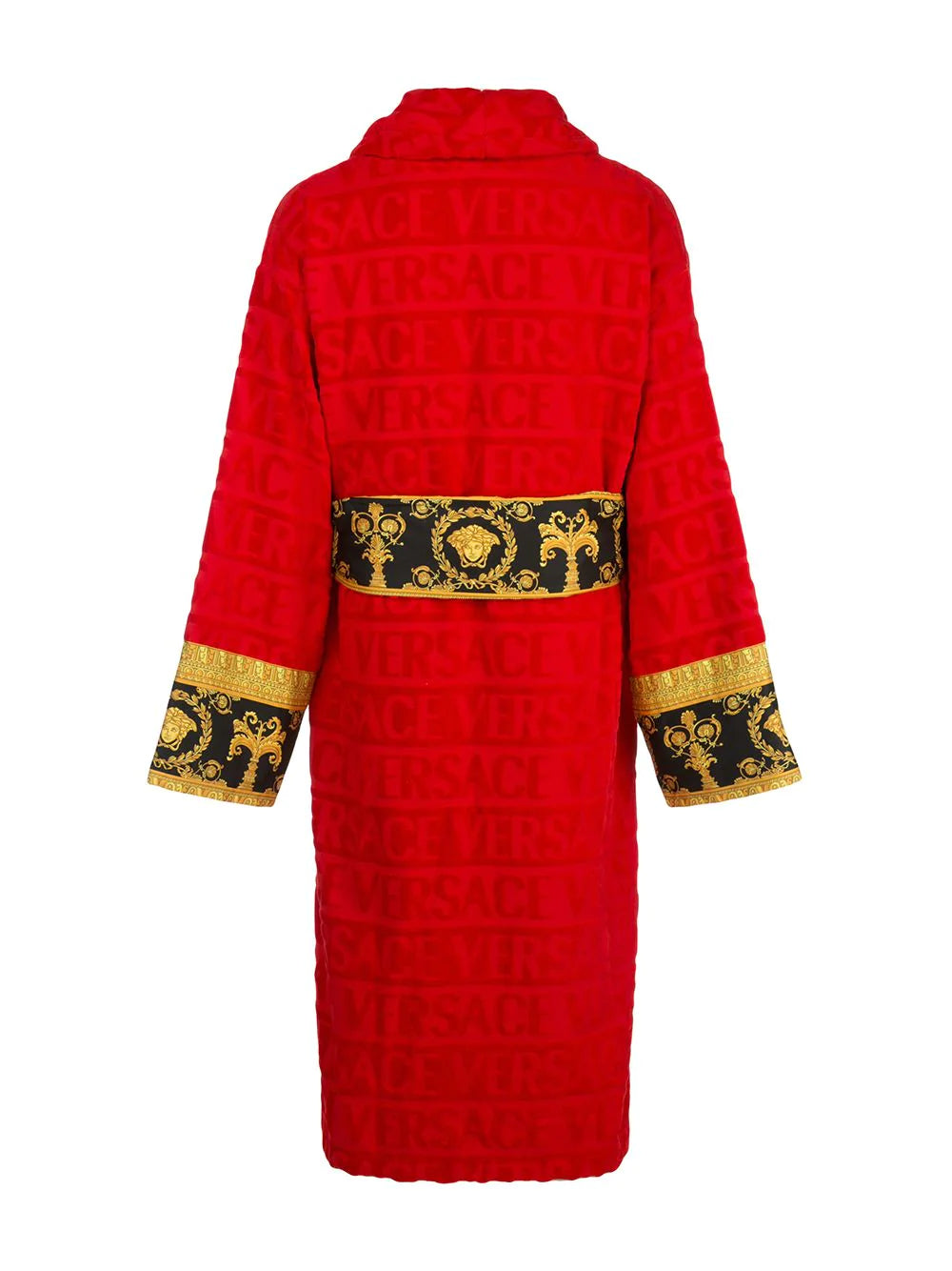 Versace Red I ♡ Baroque Trim Bathrobe