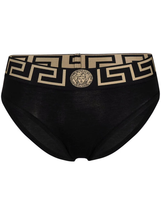 Black Greca Bra by Versace Underwear on Sale