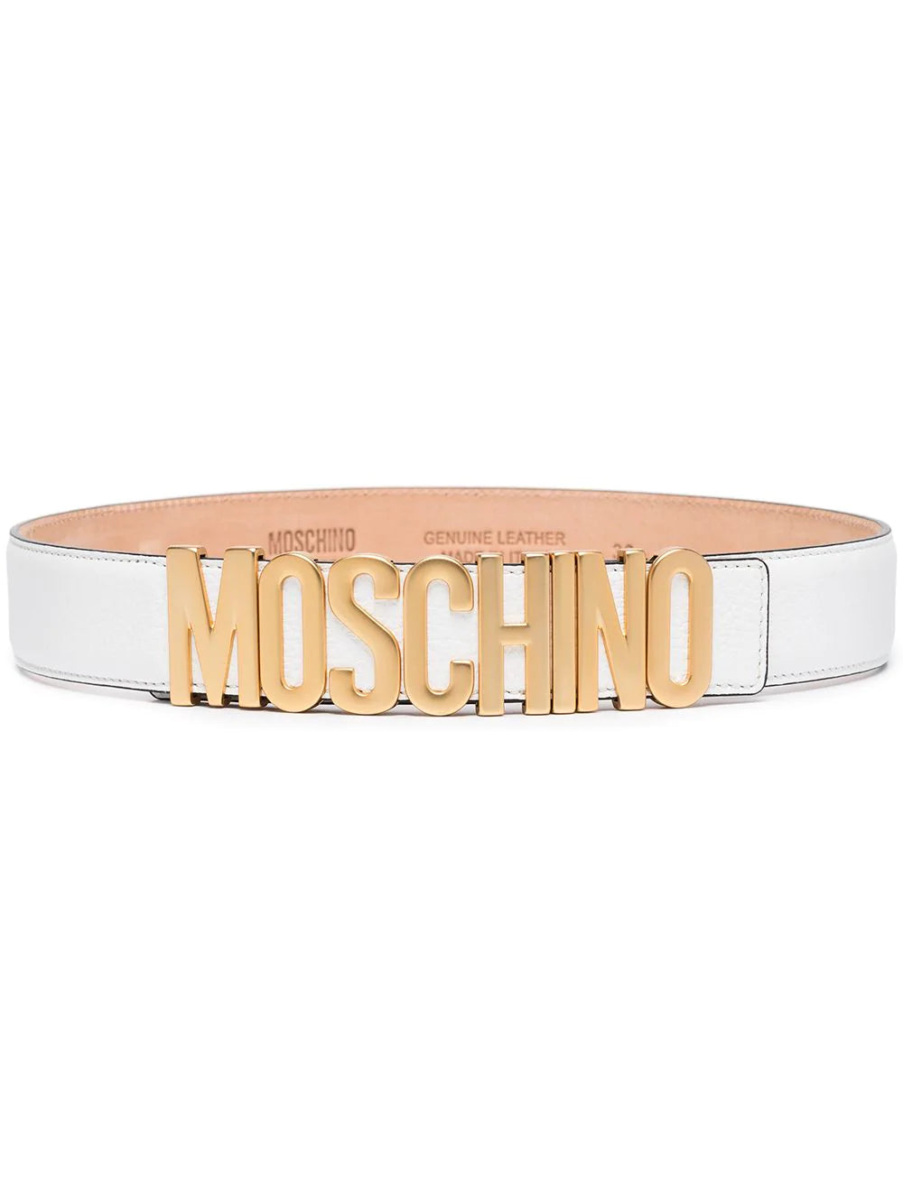 Moschino White Belt with Gold Logo Letters – David Lawrence