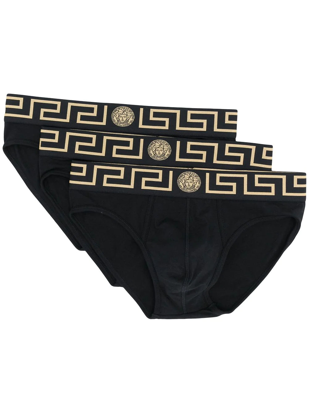 Versace Tri-pack Black Greek Key Briefs